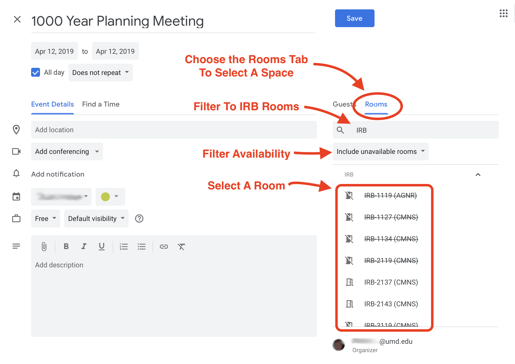 image of Google Calendar view
