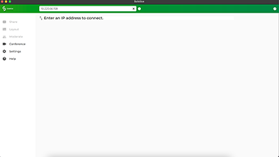image of Solstice app with IP entry