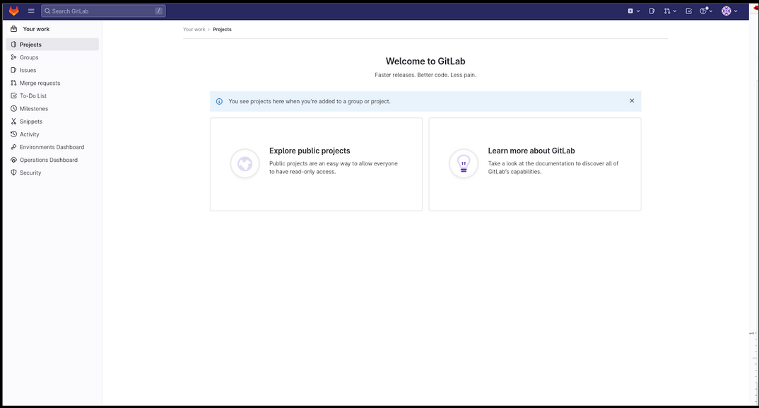 Image of GitLab main profile screen