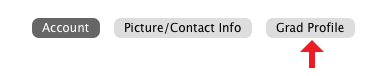 Image of profile links with grad profile link highlighted
